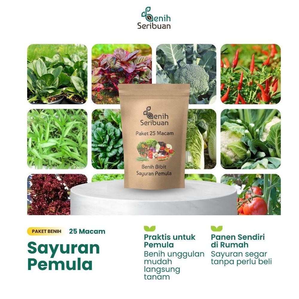Benih Seribuan - Paket Lengkap 25 Macam Benih Sayur Sayuran Pemula