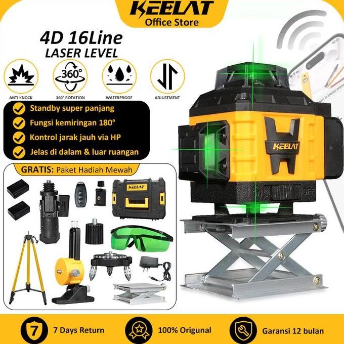 

Laser Level 4D 16Lines/12Lines Adjustable 360 Rotary Cross Auto Measuring Self Leveling Tool