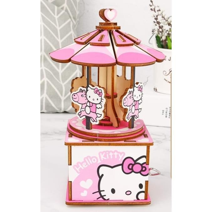 PROMO DIY Music Box Hello Kitty Carousel / Kotak Musik Hello Kitty