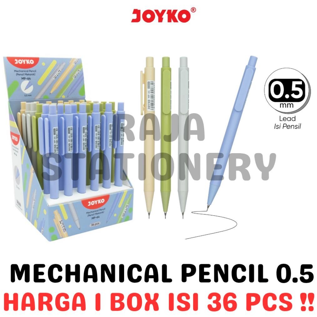 

JOYKO MECHANICAL PENCIL 0.5MM CLICKER PENSIL MEKANIK 0.5 JOYKO CETEK MP64 BOX 36PCS