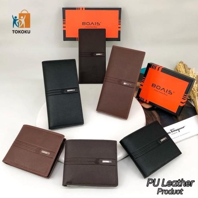 Bovis 07 Dompet Lipat Pria Kulit Pu Premium Quality Dompet Laki-Laki Import Kartu Uang Cowok