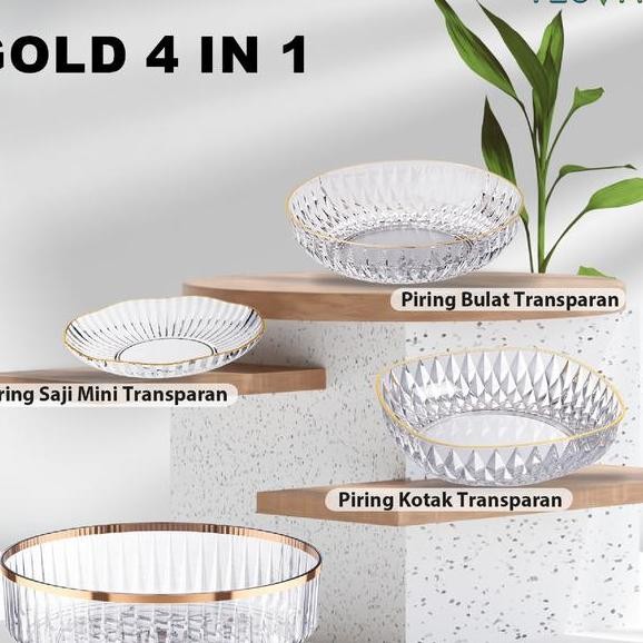 Buy1Get4 Yesall Rak Kosmetik Piring Saji Transparan Aesthetic Rak Putar Tempat Make Up Tray Rak Skin