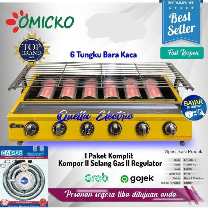 kompor panggangan sosis OMICKO 6 tungku / kompor panggang sosis, DLL CO