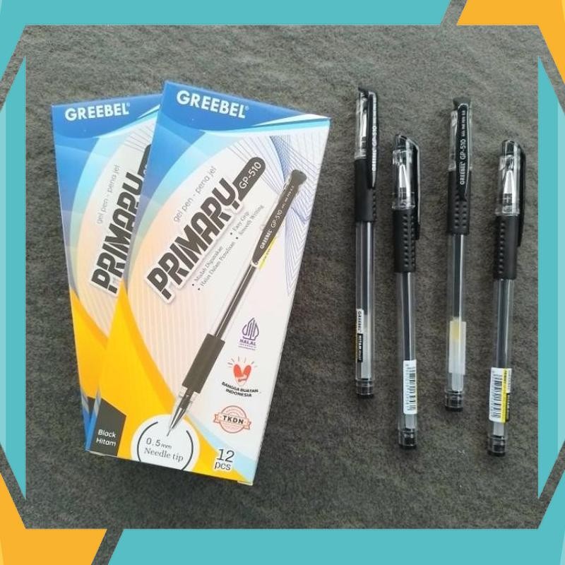 

Termurah Pulpen Gel Pen Greebel GP-510 Primary Hitam ( 12 Pcs ) [ Original ] KPC-84