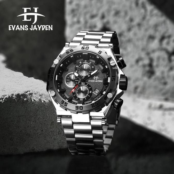 Buy 1 Get 1 Evans Jayden Jam Tangan Pria Ej 9840 Rantai Stainless Steel Chronograph Kaca Sapphire Wa