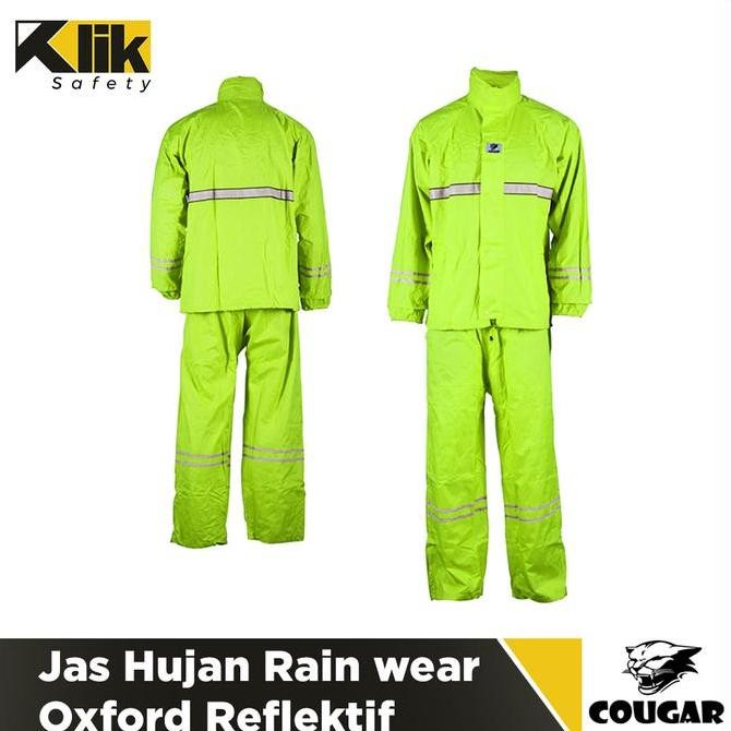 Jas Hujan Safety Rain Wear Cougar Oxford Jaket Celana Reflektif Ori