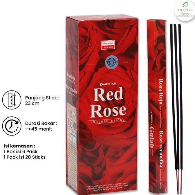 Dupa India (Aromaterapi) Hexa - Darshan Red Rose [terbaik]