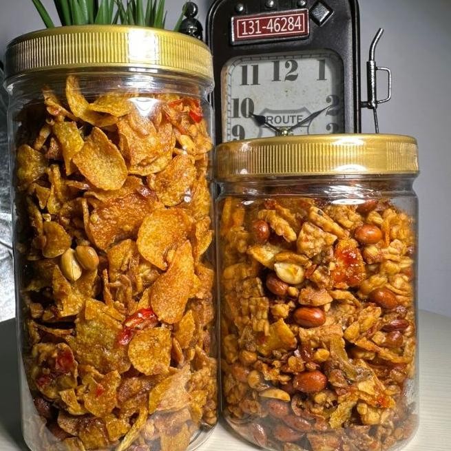 

Kripik Kentang Tempe Kacang Teri Balado Pedas