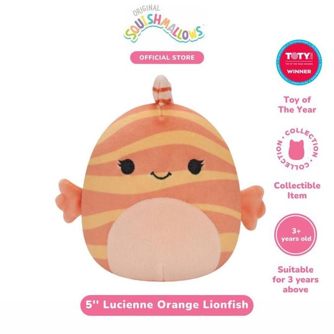 TERLARIS - Squishmallows Lucience Orange Lionfish Inch - Plush Toys