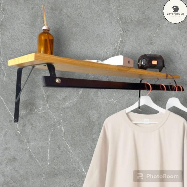 Rak Gantungan Baju Desain Minimalis - Gantungan Baju Tempel Dinding