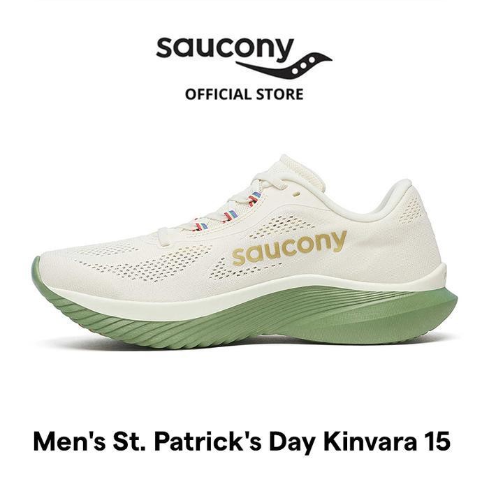 SP Sepatu Lari Pria SAUCONY Shoes St. Patrick's Day Kinvara 15 Men's - Irish Cream