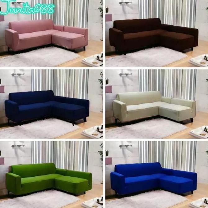 TERLARIS - Cover sofa bentuk L PUTUS / Sarung PENUTUP SOFA L putus elastis