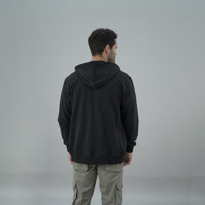LGS Street - Jaket Hoodie Resleting - Motif Polos Hitam - SH.10.H027.003.C PM