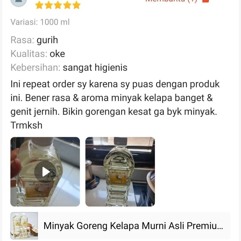 

Minyak Goreng Kelapa Murni Asli Premium Minyak Klentik Minyak Kelapa Asli Minyak Organik 1000Ml Klentik Mas