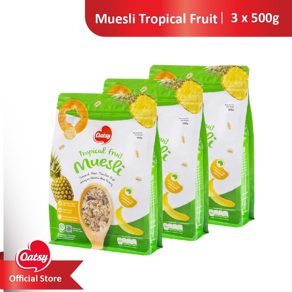 

Oatsy Muesli Tropical Fruit 500g (Triple Pack)