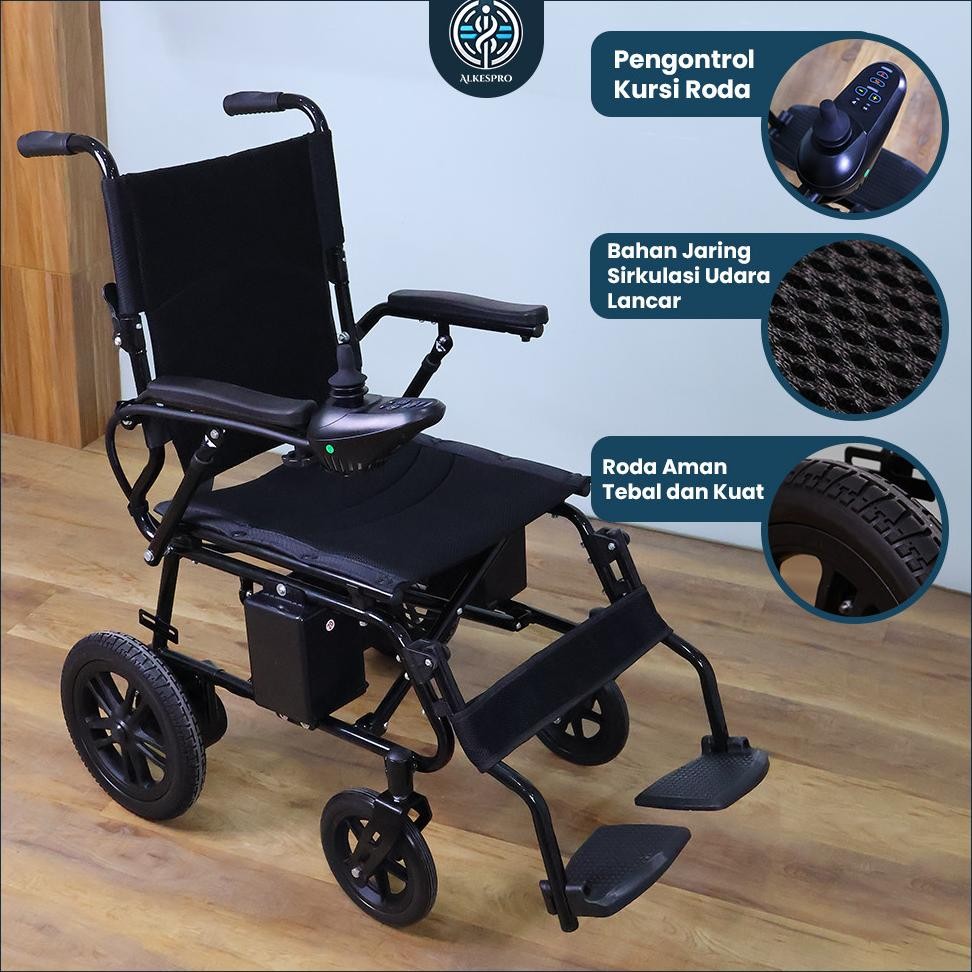 Kursi Roda Elektrik Lipat Otomatis Ringan untuk Dewasa & Lansia | ALKESPRO OFFICIAL STORE Ready stoc