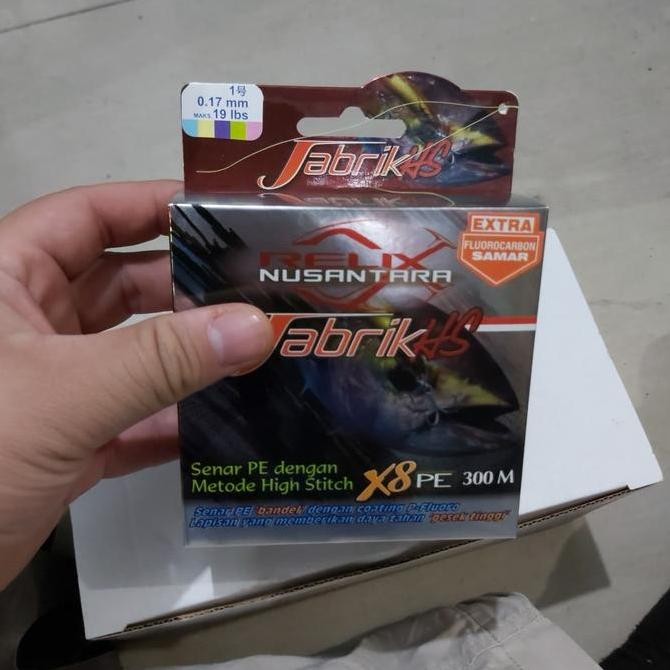 senar braid relix nusantara jabrix x8 300 m pe 1 - 19lb 0.17 mmm Original
