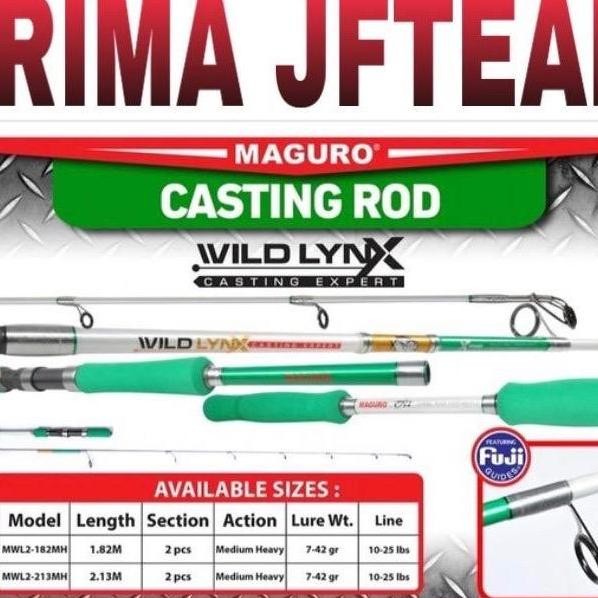Joran Maguro Wild Lynx Casting Expert  2.13M Ring Fuji 10-25lb pipa pvc Original