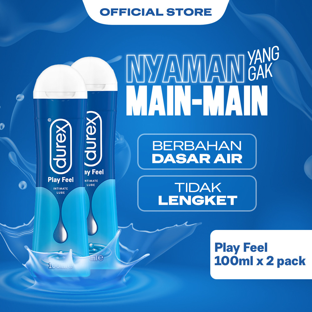 Durex Play Feel Pelumas Gel Seks Pria & Wanita 100ml (2 pcs) Bottle - Lubricant Water Based Sex Lube