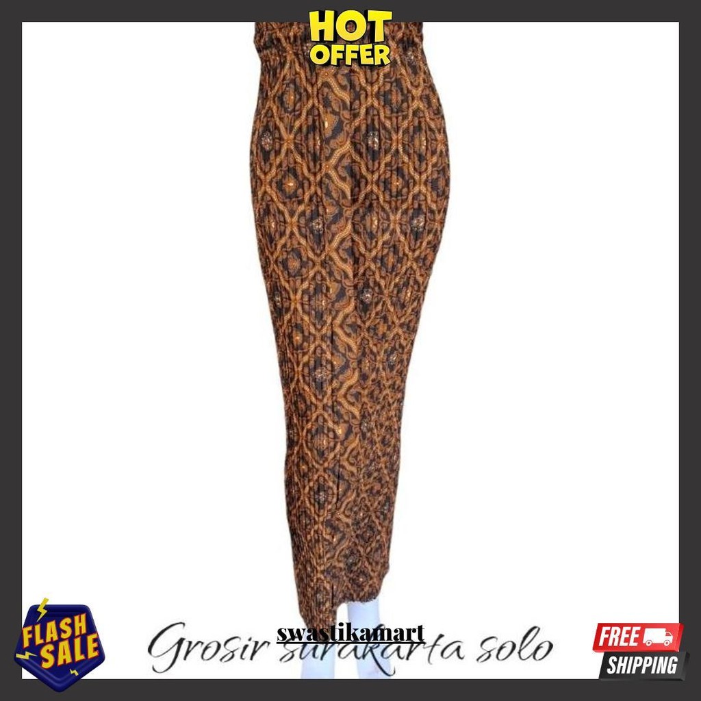 Rok Plisket Batik Wiru Motif Sido Luhur/Rok Wiru Plisket Batik Cod