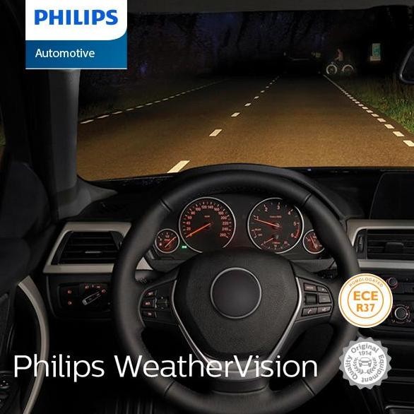 Philips Weather Vision H7 (2900K) Lampu Mobil Warna Kuning.
