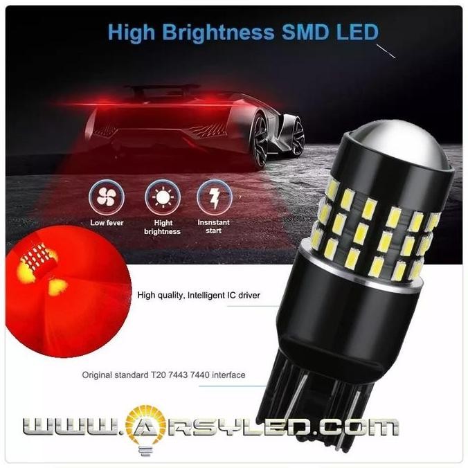 ARSY LED Lampu Rem T20 48 Titik Mobil Calya Sigra Atomic Heatsink Car