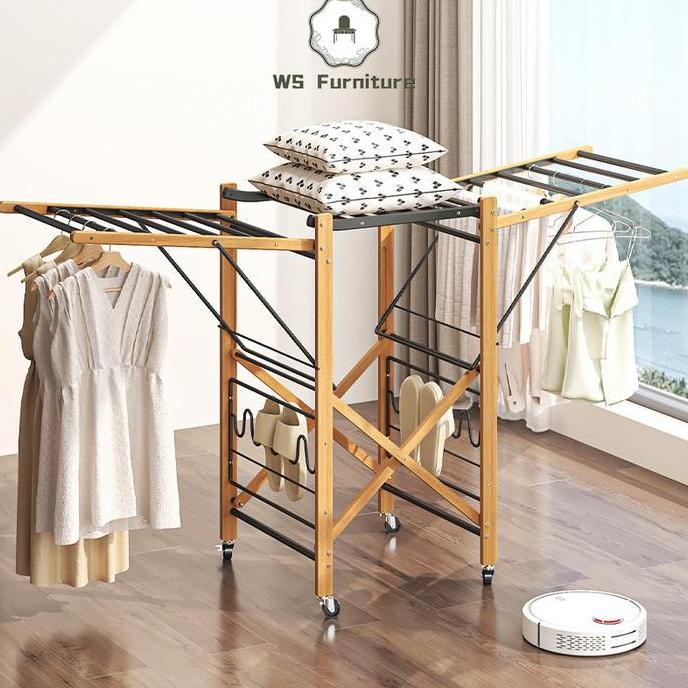 PROMO DISKON - Rak Pengeringan Lipat Bergerak Balkon Gantung Rak Pakaian Balkon Gantung Rak Pakaian 