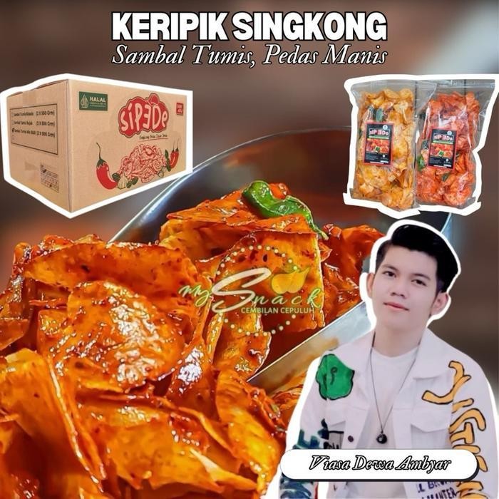 

LS 500G PaHe Keripik singkong Sambal Tumis siP3De Balado Rujak Viral Pedas Manis Daun Jeruk Cabe Asli makanan ringan snack cassava chips