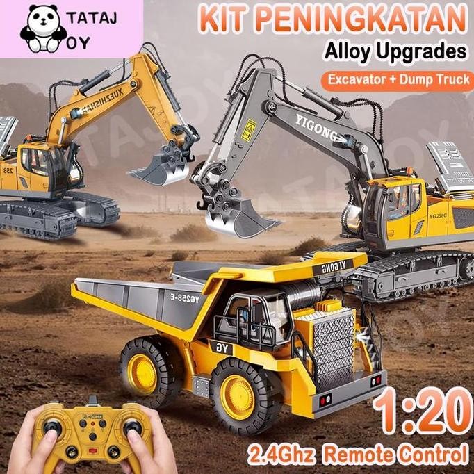 BEBAS ONGKIR - 2.4Ghz RC Excavator Paduan Mainan RC RC Truk Truk Saluran Excavator