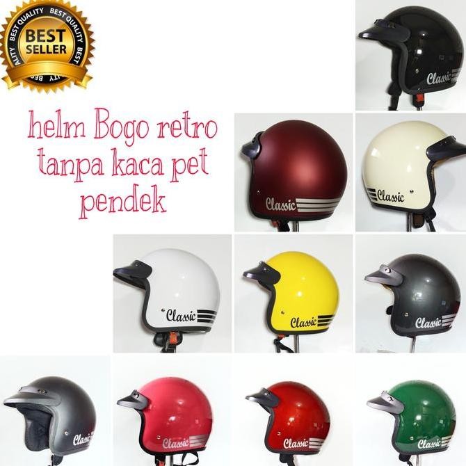 BEBAS ONGKIR - helm bogo retro dewasa sni classic tanpa kaca murah keren