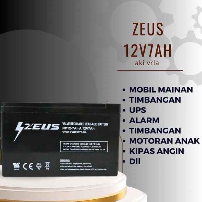 PROMO - Aki Baterai Mobil Mobilan Anak Sepeda Listrik VRLA 2v 7Ah ZEUS Control Remote