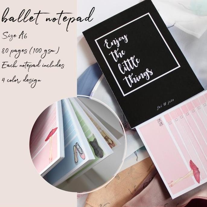 

Ballet Notepad, Buku Notes Ballet, A6, Ballet Notebook PS