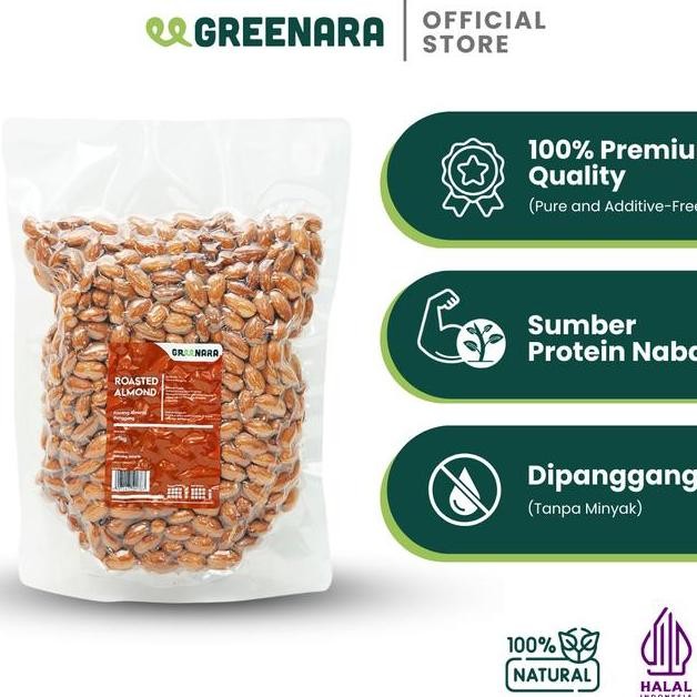 

Greenara Roasted Almond 1Kg Kacang Almond Panggang