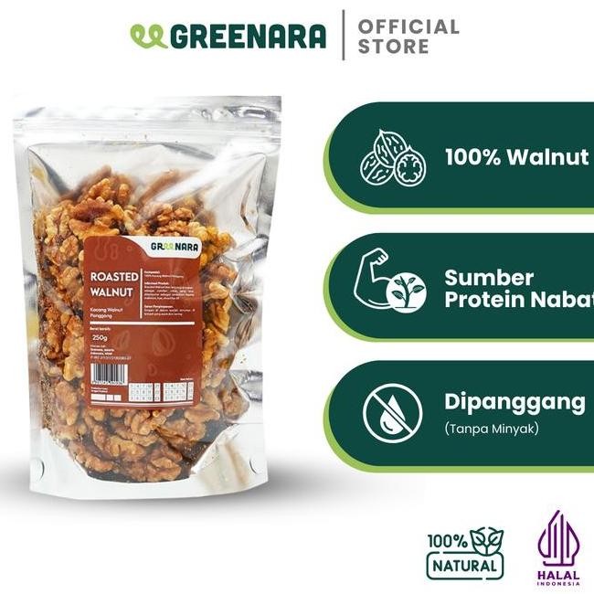 

Greenara Roasted Walnut 250Gr Kacang Walnut Panggang