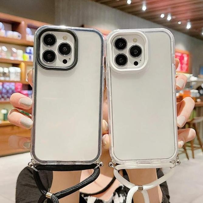 

CASE SUITABLE FOR IPHONE 13 MINI - 14 PRO MAX SLING LANYARD NECKLACE CLEAR COLORFULL LIST PS