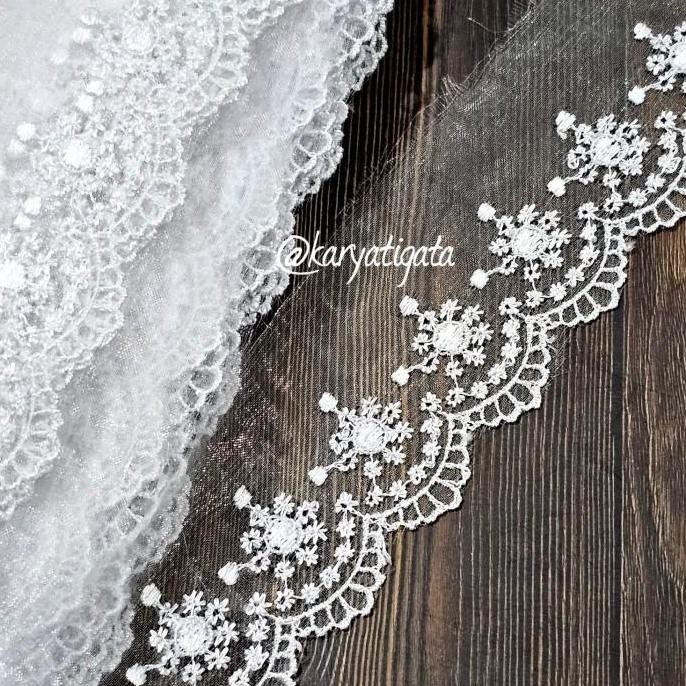 

@#@#@#] Renda Nilon Bordir Art 702 Putih (15 Yard)