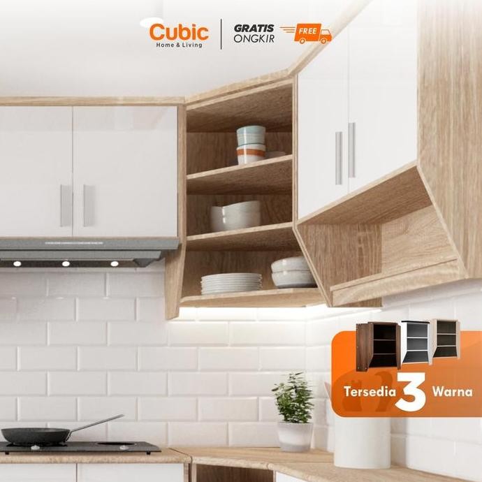 PROMO - Cubic Kitchen Set Sudut Minimalis / Rak Atas Lemari Dapur / ELENA KSAS