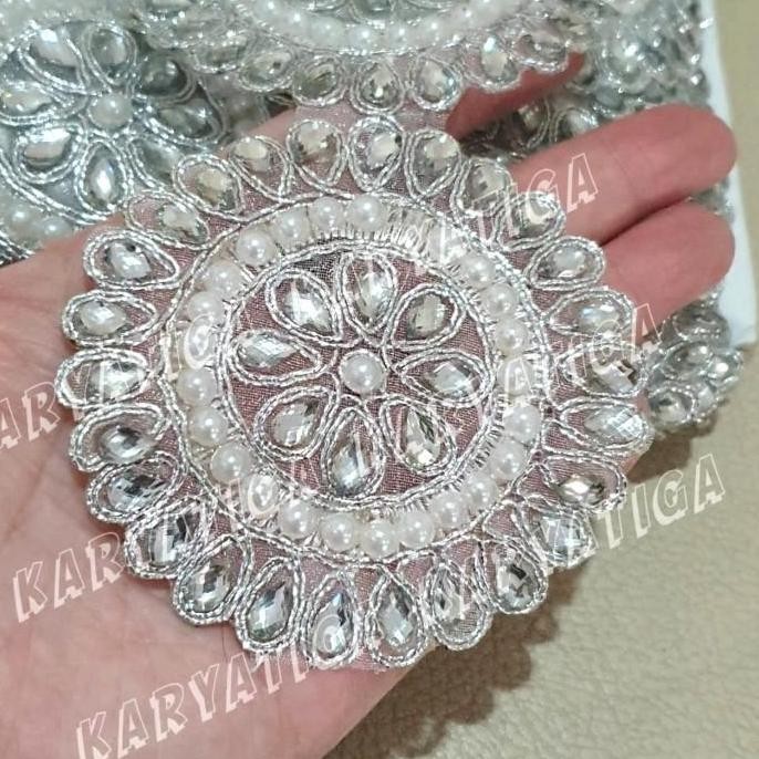 ] (Per 1 Pcs) Kode 18733 - Renda India Bordir Full Manik Mote