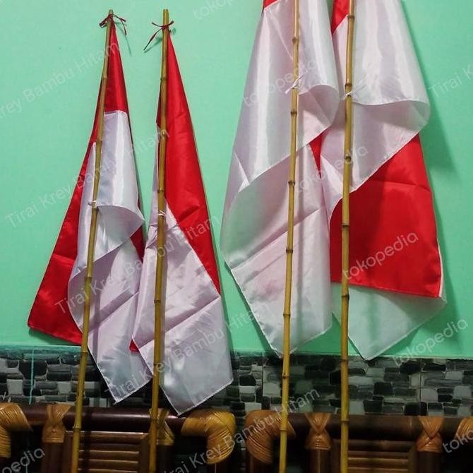 Bambu Tiang Bendera (sudah termasuk Bendera) ASLI