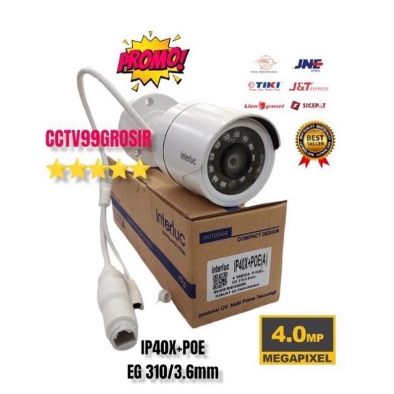 Ip Camera Edge Ip40X+Poe Asli 4Mp Cctv Outdoor / Indoor Onvif Nvr Interluc