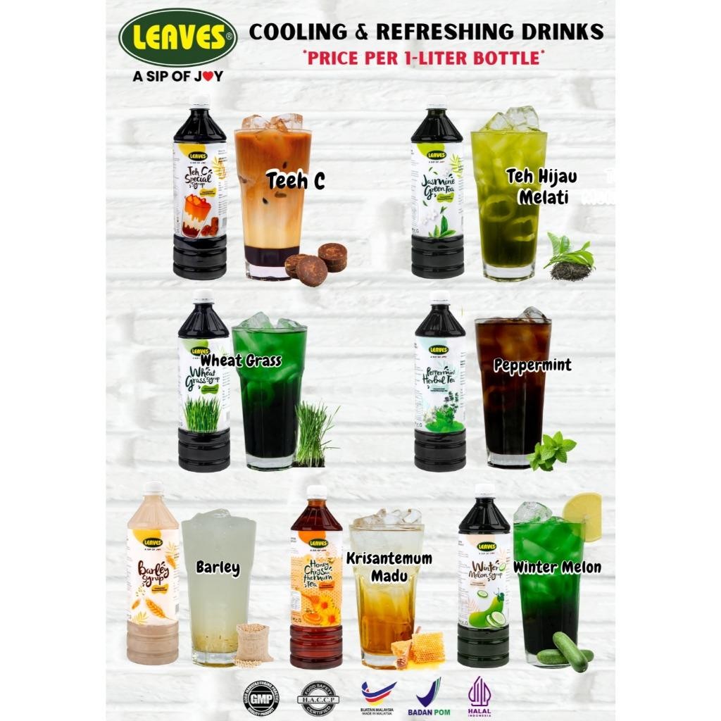 

STID MINUMAN LEAVES / SIRUP LEAVES / SIRUP KOPITIAM/ 1000ML/TEH C SPECIAL / HONEY CHRYSANTHEMUM TEA / JASMINE GREEN TEA / BARLEY / WHEATGRASS / PEPPERMINT HERBAL TEA / WINTER MELON /
