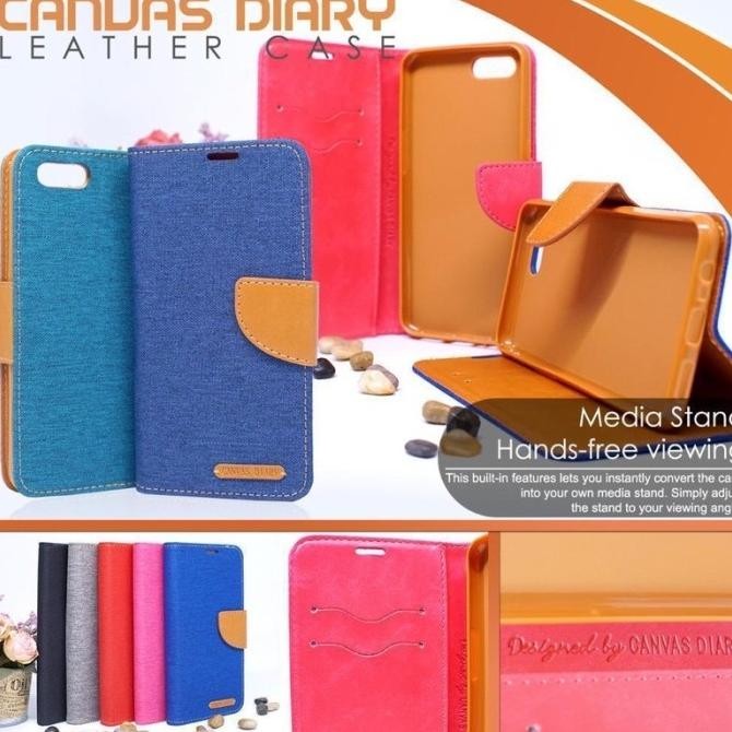 Prermium Flip Cover Canvas Diary Iphone 6 Cuci Gudang Original