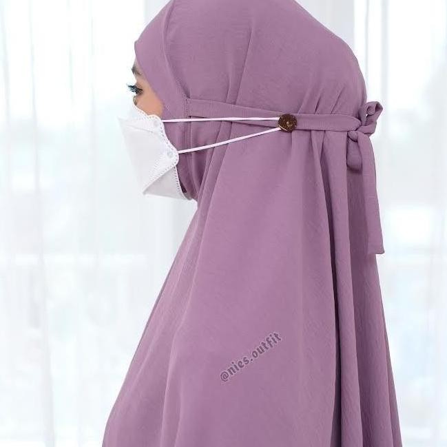 "NEW ARRIVAL" NIES OUTFIT - SYAHIRA BUTTON MASK Khimar dengan Kancing