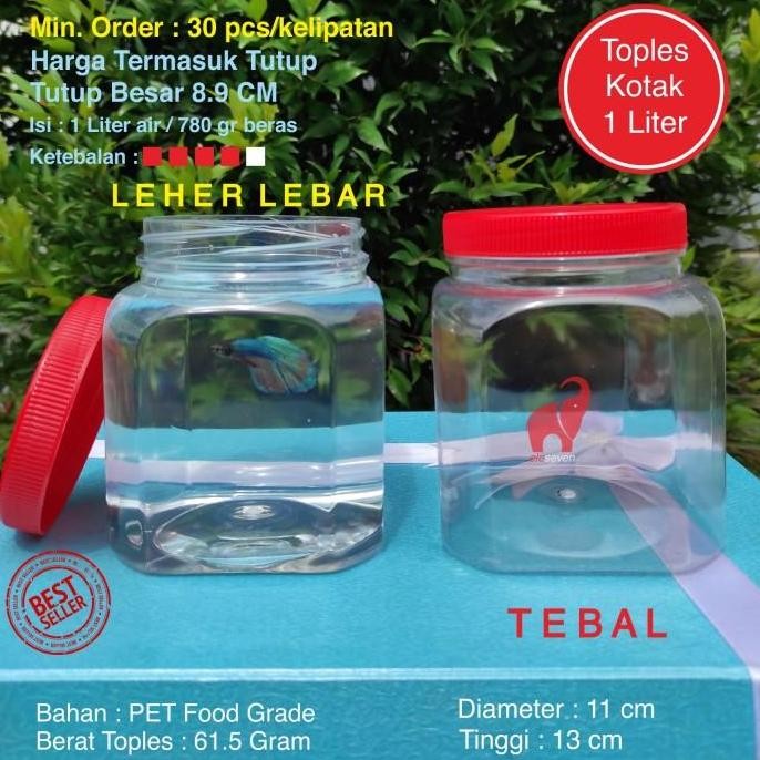 Toples Plastik Kotak Ikan Cupang 1 Liter Tebal