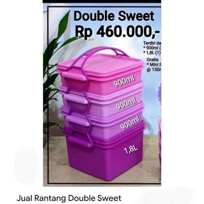 Promo Rantang Susun Tupperware Double Sweet Free Square Away