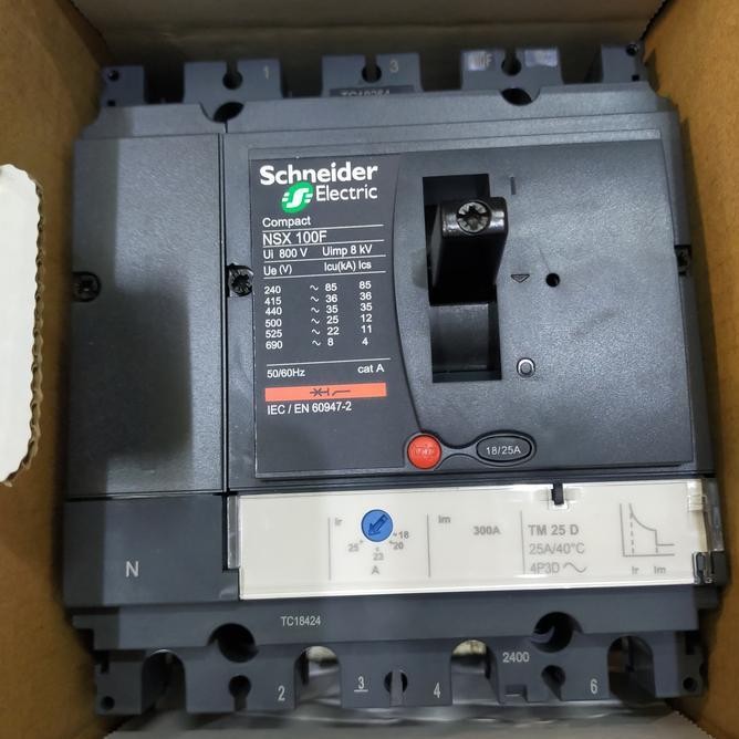 Perkakas Mccb 36Ka Nsx100F 4P 25A Lv429646 Schneider