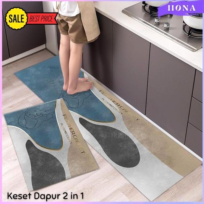 Keset Kaki Anti Slip 2 pcs / Keset Dapur 2 in 1