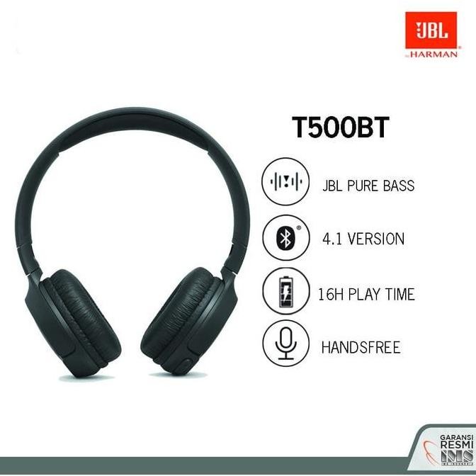 JBL Tune 500BT T500 BT Wireless On Ear Headphone with Mic