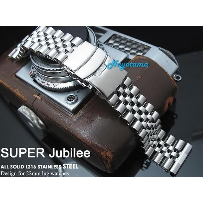 TERBARU - 22mm Rantai MILTAT Super Jubilee Straight End Solid Stainless Steel