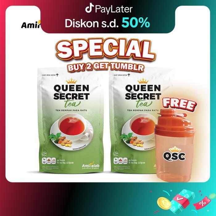 

AP Paket Hemat (FREE TUMBLER) 2 Pouch Queen Secret Tea Lancarkan SiklusWanita Halal&BPOM